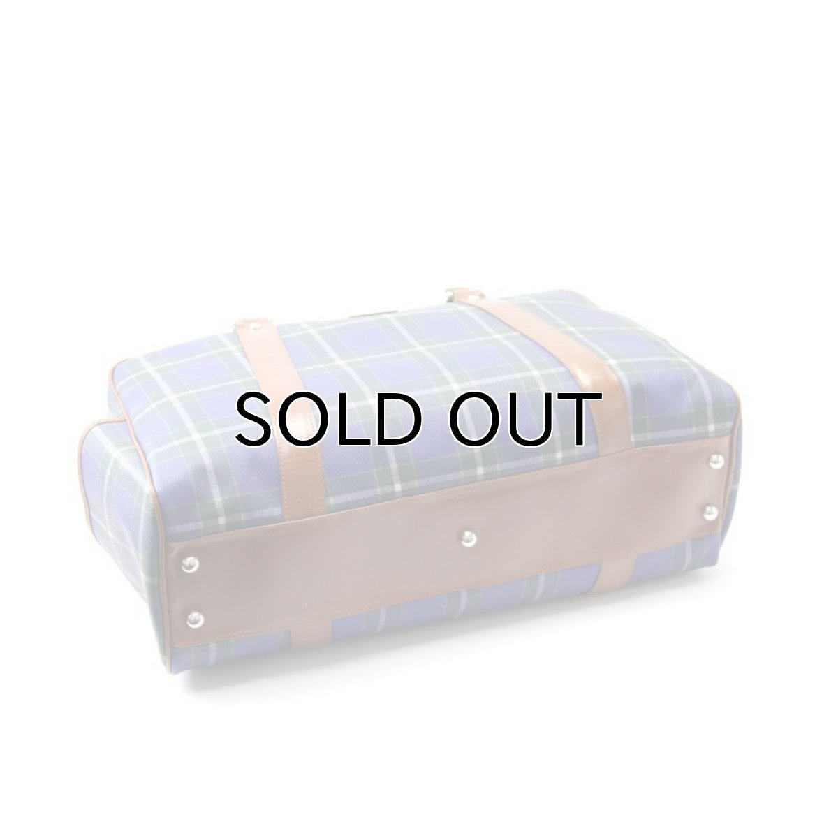 神戸タータン ミニボストンバッグ メンズ タータンチェック ブルー 神戸タータングッズ