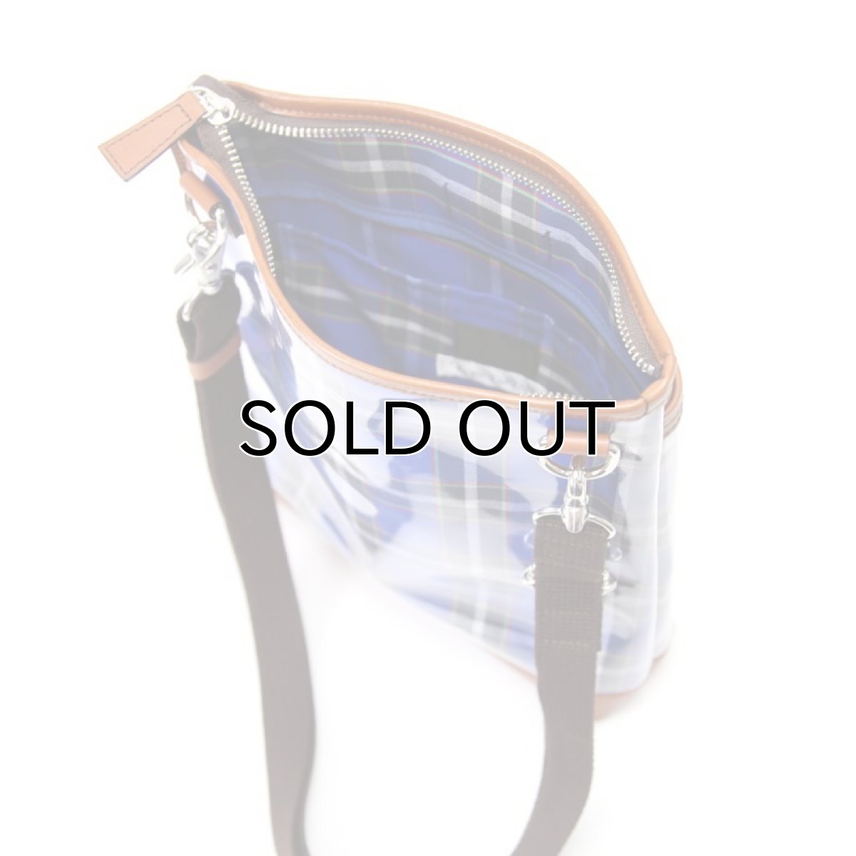 神戸タータン ミニショルダーバッグ 縦型 メンズ タータンチェック ブルー 神戸タータングッズ