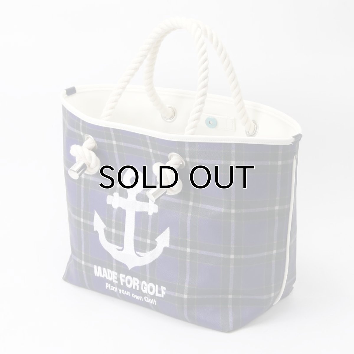 神戸タータン トートバッグ タータンチェック ブルー ロープハンドル 神戸タータングッズ