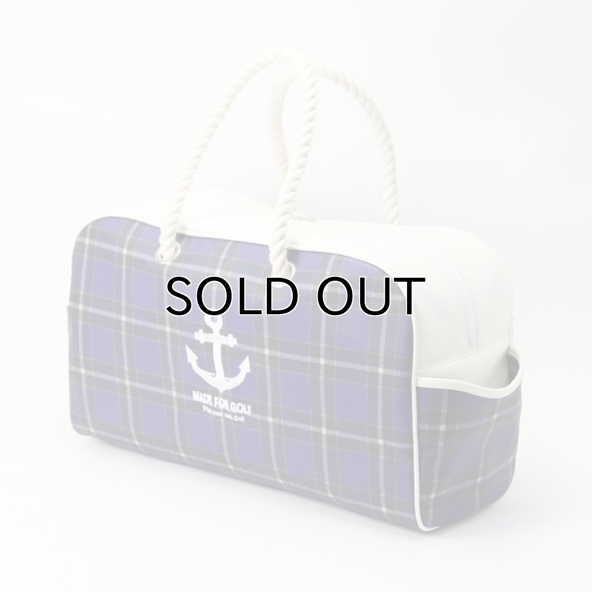 神戸タータン ボストンバッグ タータンチェック ブルー ロープハンドル 神戸タータングッズ